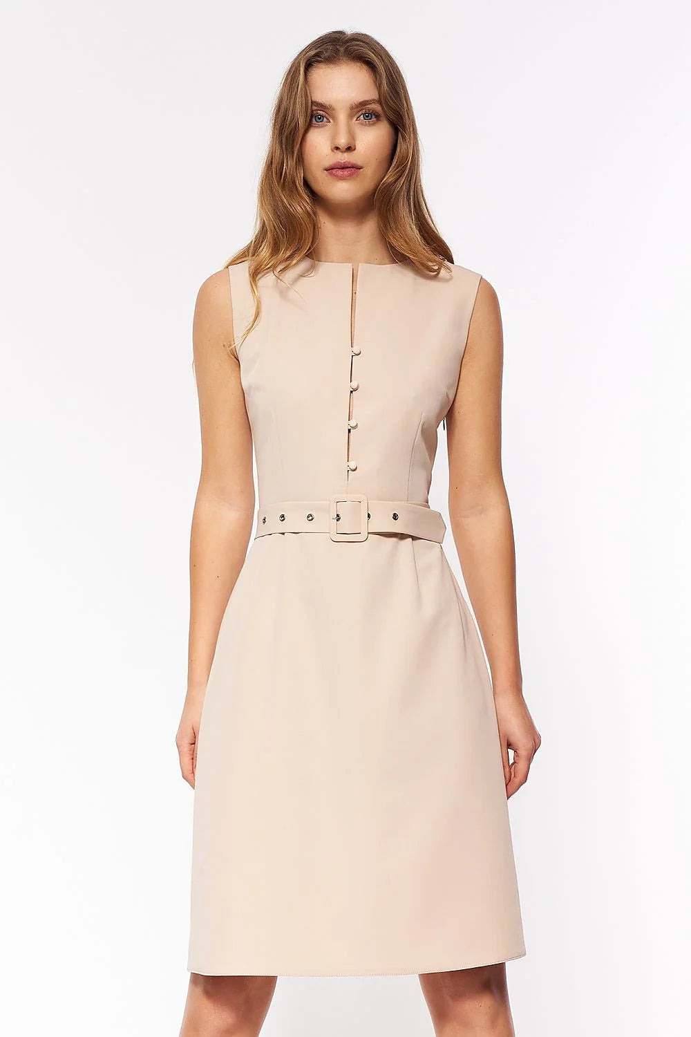 Robe de jour Nife sans manches design épuré coupe cintrée taille ajustable femme polyester elasthanne