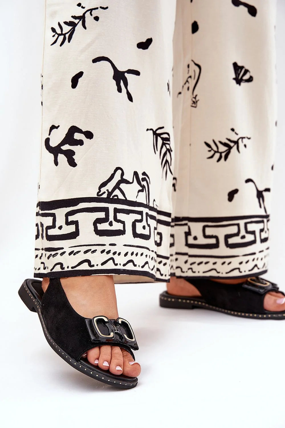 Sandales Step in style Jezzi pour femme, sandales à boucle réglable, cuir suédé écologique, semelle plantaire cuir, style bohème estival, look élégant et décontracté