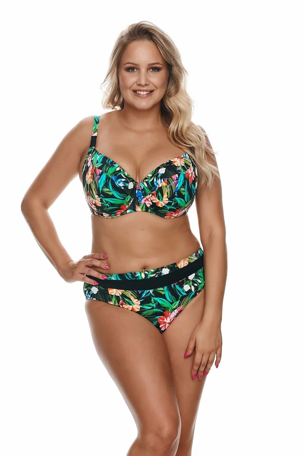 Maillot de bain femme deux pièces style tropical culotte taille haute soutien-gorge armatures tissu élasthanne polyamide occasions été plage