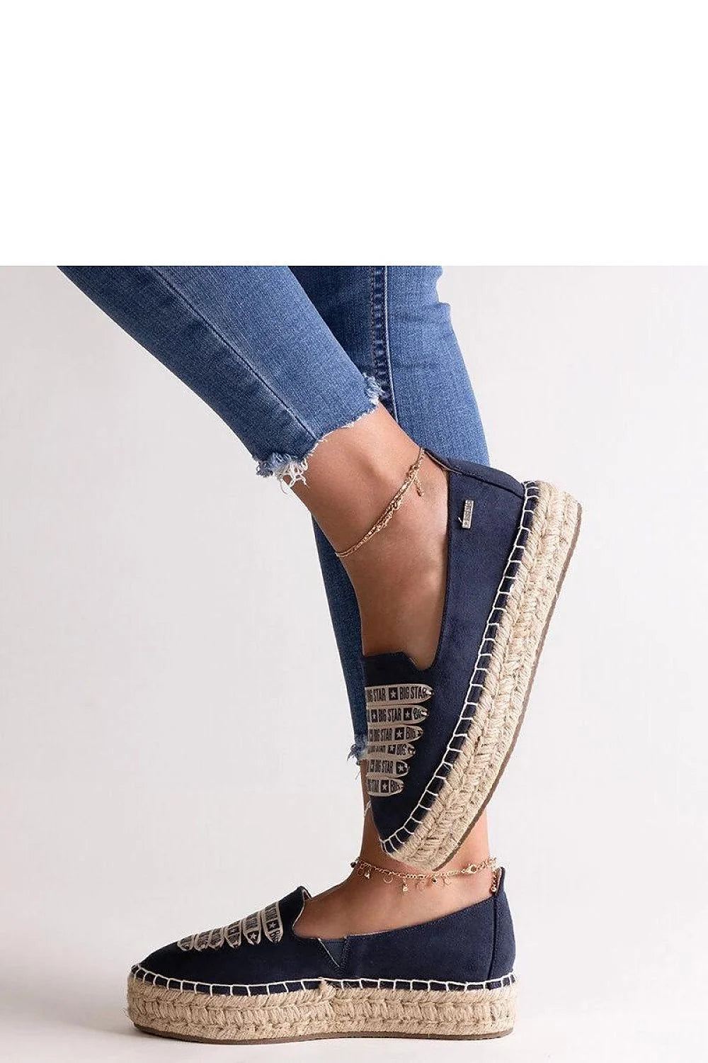 Espadrilles pour femme style décontracté semelle corde tressée bleu marine BIG STAR confortable été sandales mode