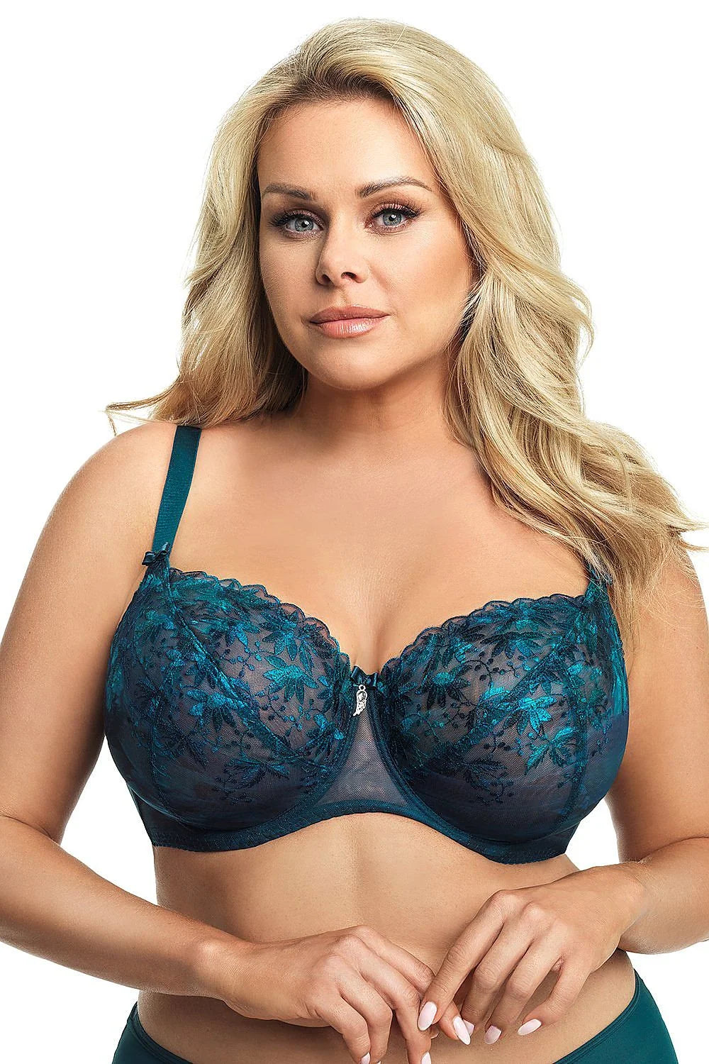 Soutien-gorge dentelle bleu sarcelle non rembourré avec armatures confort féminin moderne pour occasions spéciales