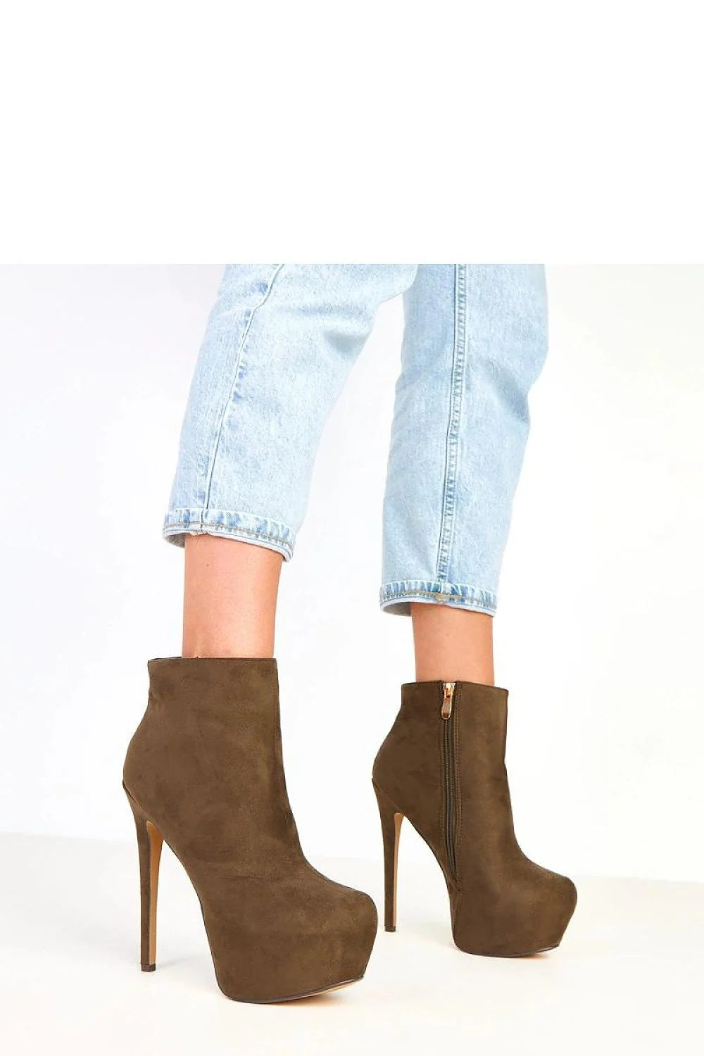 bottines cuir suédé écologique bout pointu élancée talon aiguille 15cm plateforme 4cm montante cheville