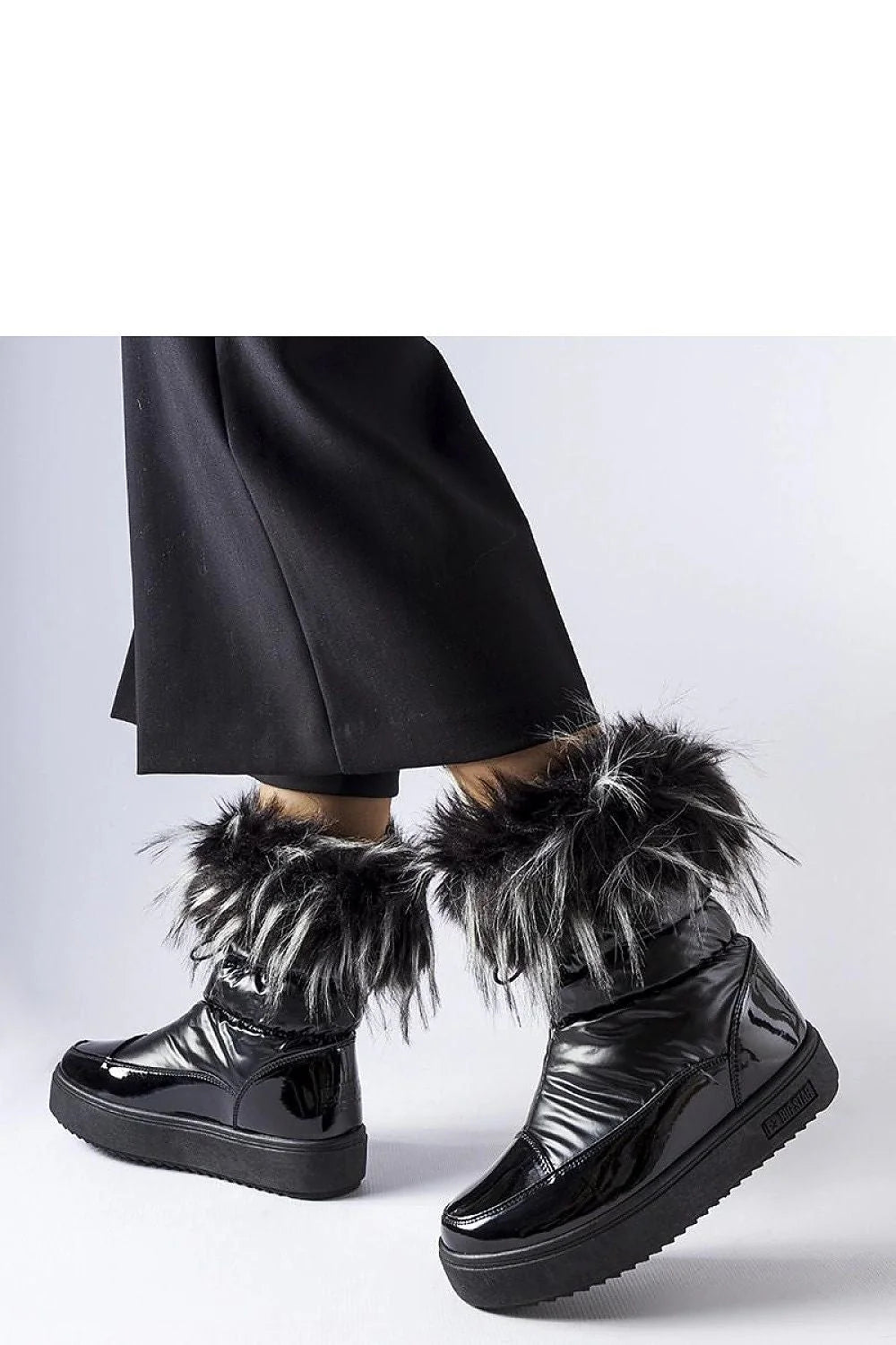 Bottes de neige pour femmes style urbain chic cuir verni noir fourrure faux multicolore semelle épaisse confortable hiver