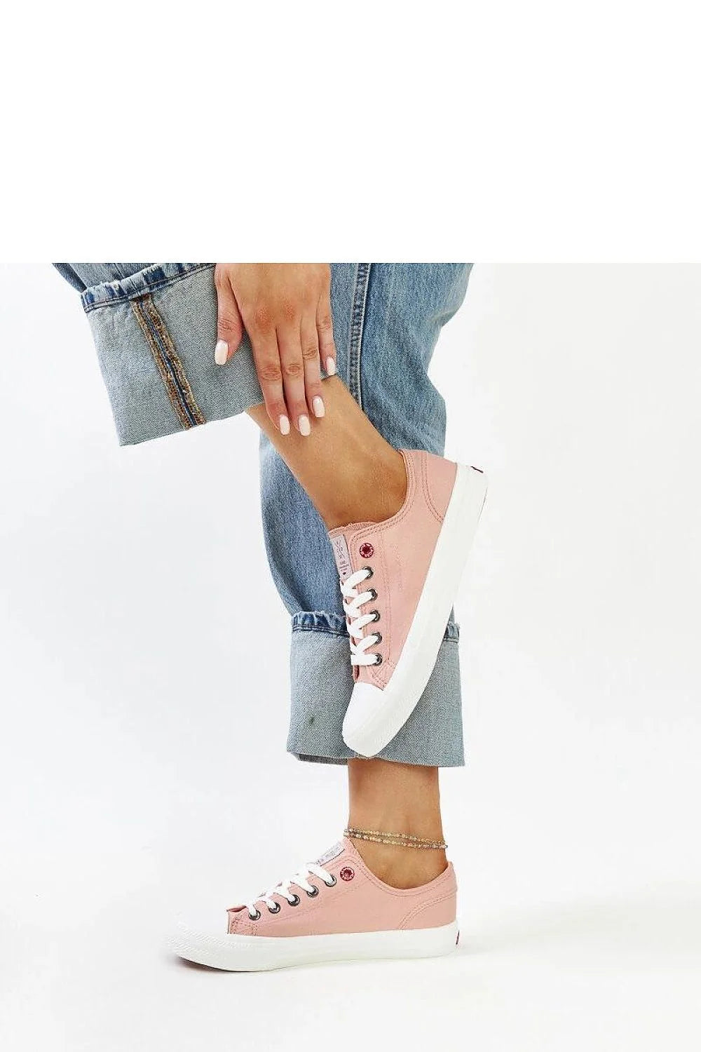 Sneakers basses pour femmes style décontracté rose pastel logo latéral et languette Adidas CROSS JEANS Baskets Solea