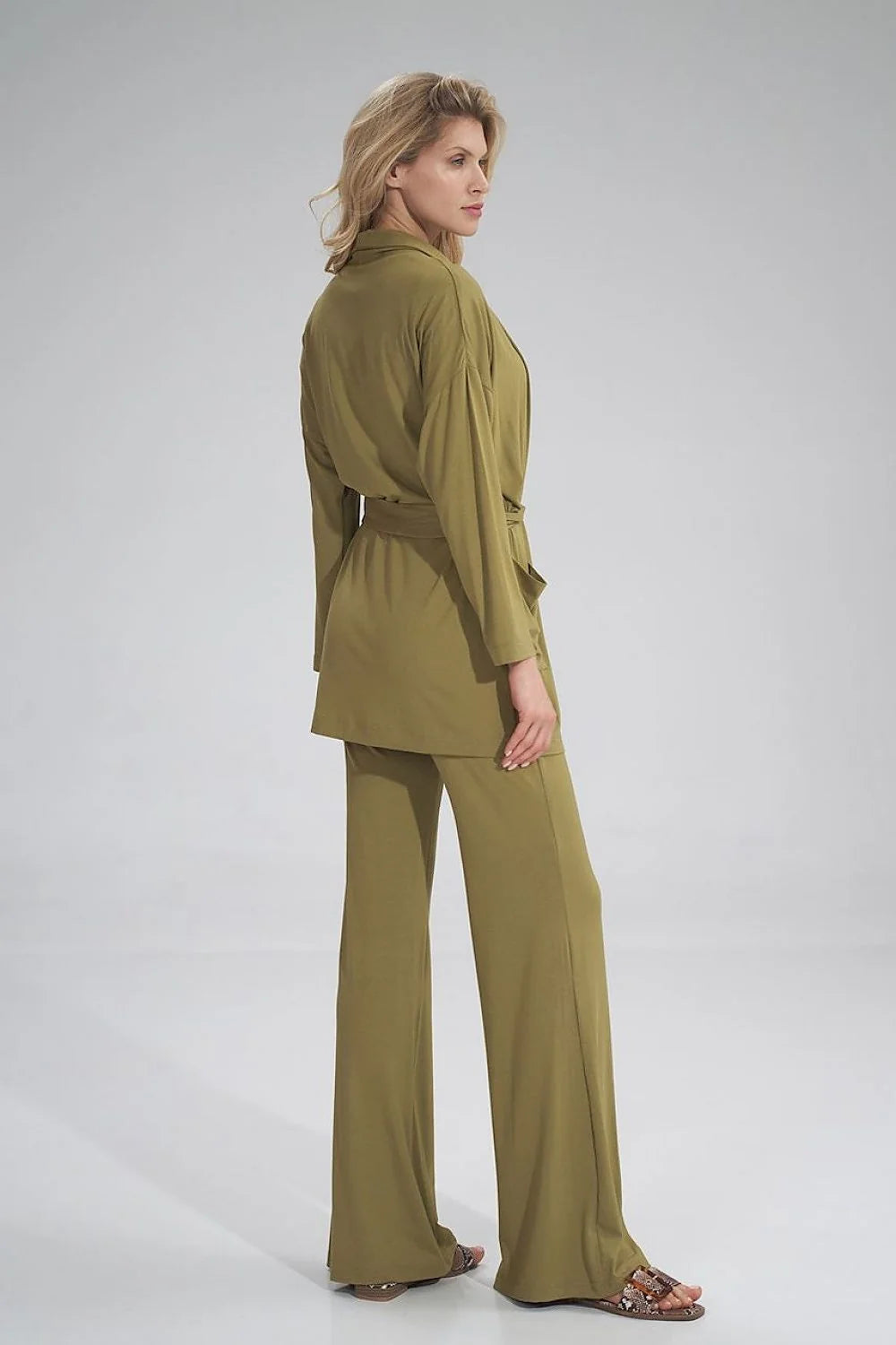 Ensemble kimono et top court en coton modal gris clair confortable style décontracté pour femmes