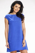 Robe femme style décontracté coupe droite élégante polyvalente manches courtes col rond veste femme robe été