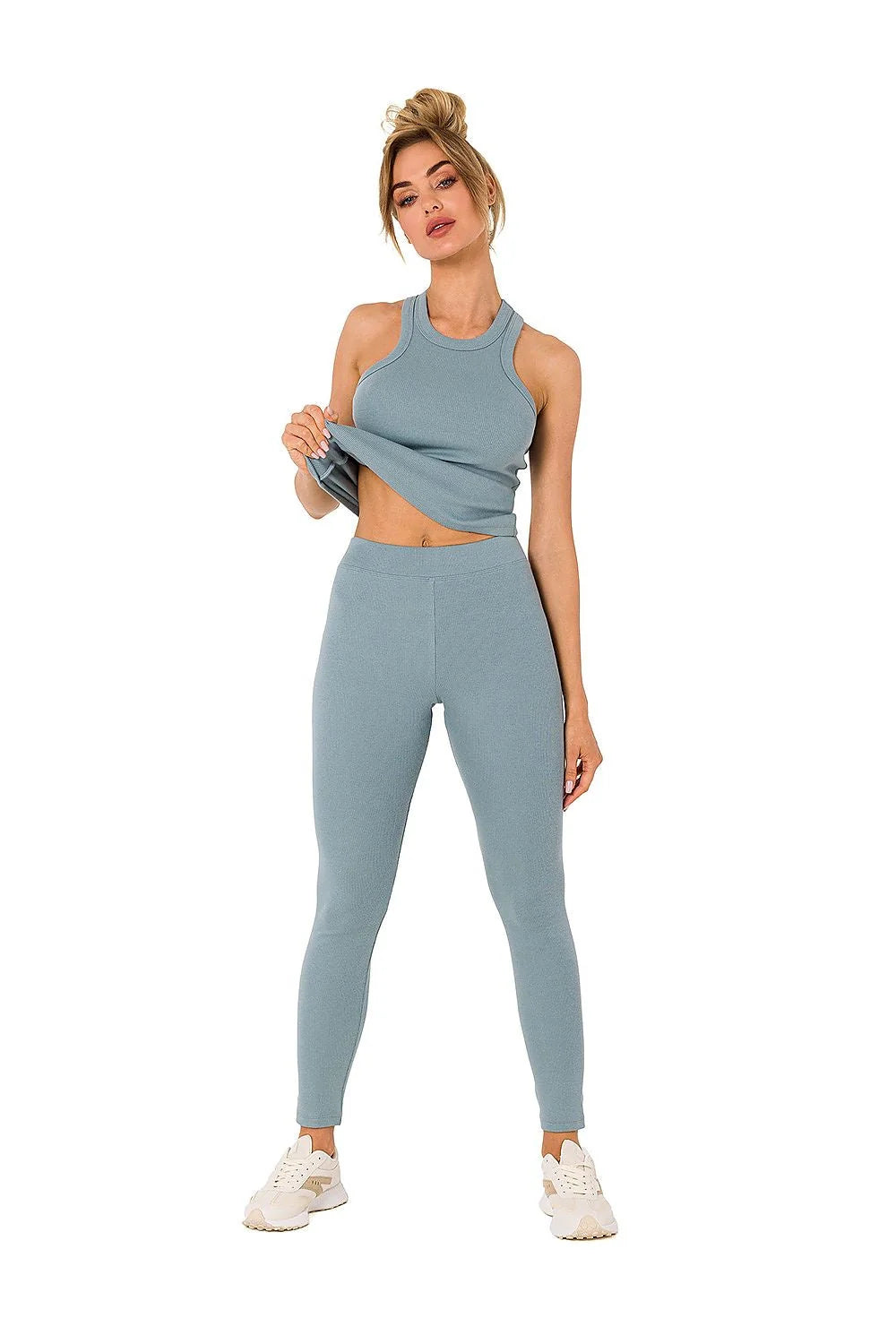 Leggings Moe pour femmes mode sport coupe ajustée elasthanne coton vert vif tendance basique yoga fitness