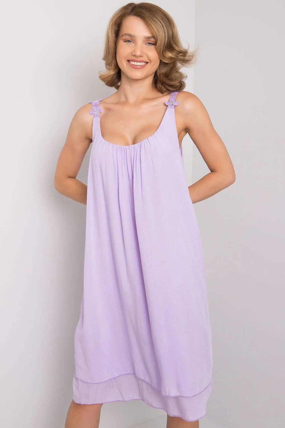Robe de jour Och Bella style décontracté été bretelles décoratives fleurs coupe ample tailles S M L femme