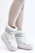 Bottes de neige Step in style pour femme, blanc, motif cuir, design moderne, confort, hiver, ville, randonnée, style élégant, look tendance