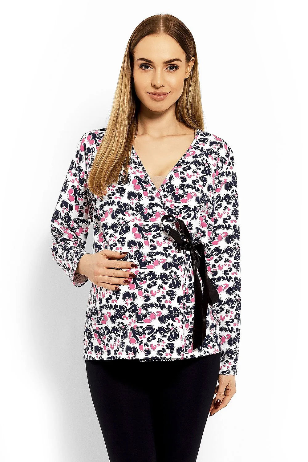Chemisier coton moderne élégant manches longues imprimé floral décontracté bureau sorties confort quotidien chic