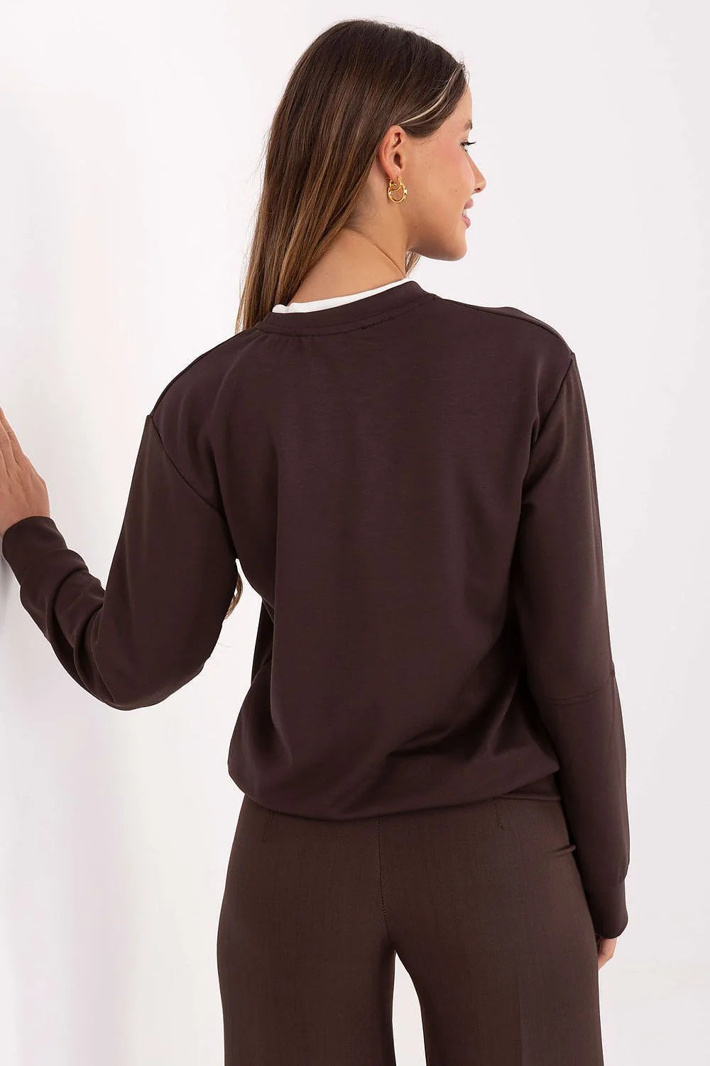 chemisier femme manches longues col rond matière beurre viscose elasthanne polyester doux souple soyeux broches dorées