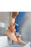 Bottines de neige Solea beige clair fourrure doublure synthétique fausse fourrure femme style décontracté coupe basse occasion hivernale automnale