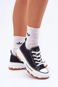 Baskets pour femmes en toile plateforme épaisse style classique détails métalliques lacets blancs confortable walkwear mode urbain
