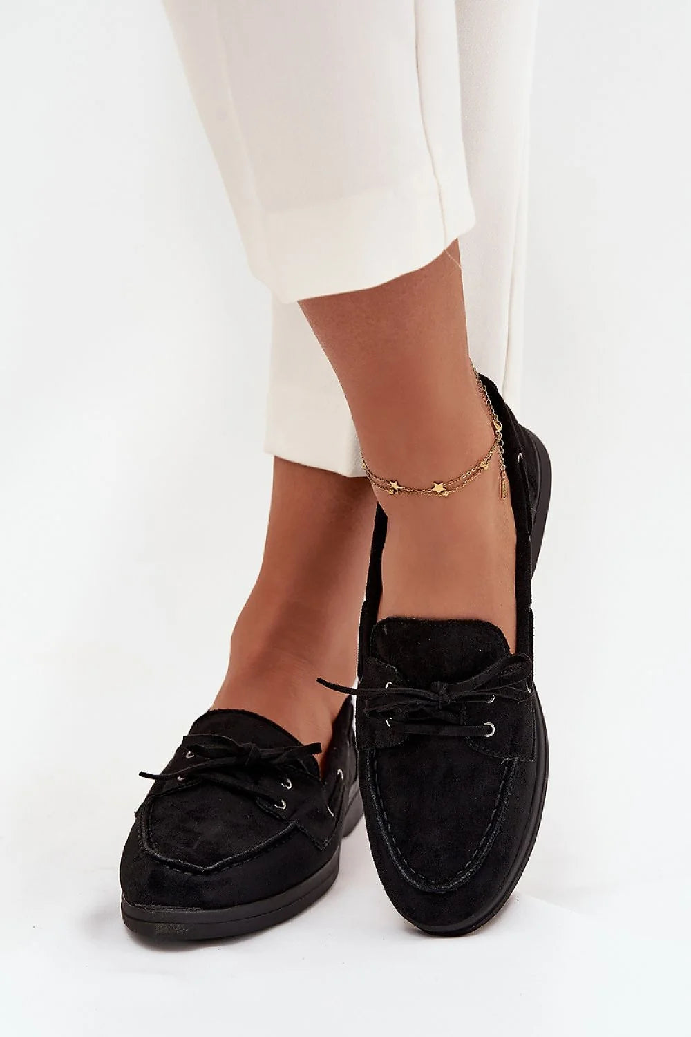 mocassins femme suédine douce confort quotidien semelle plate bout arrondi sangle avant tige élégant intemporel cuir écologique semelle intérieure synthétique