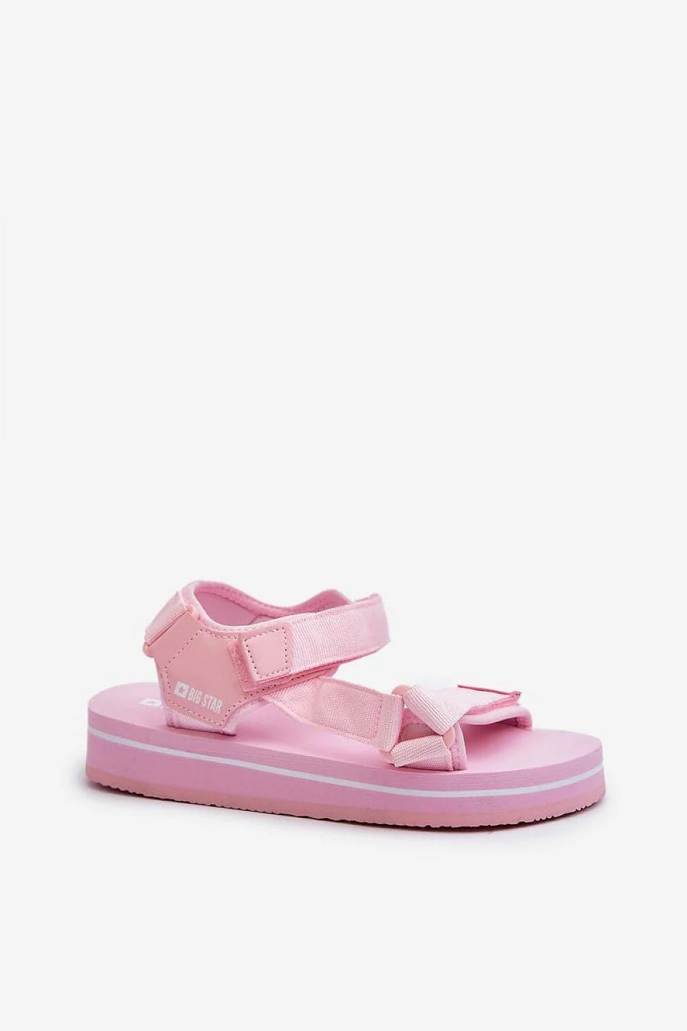 Sandales pour femmes confortables style sportif rose plateforme 3 cm ajustables Velcro Big Star été plage ville