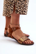 Sandales plates pour femmes en cuir véritable, design élégant, bride tressée dorée, confort maximal, idéales pour l'été, style casual ou habillé