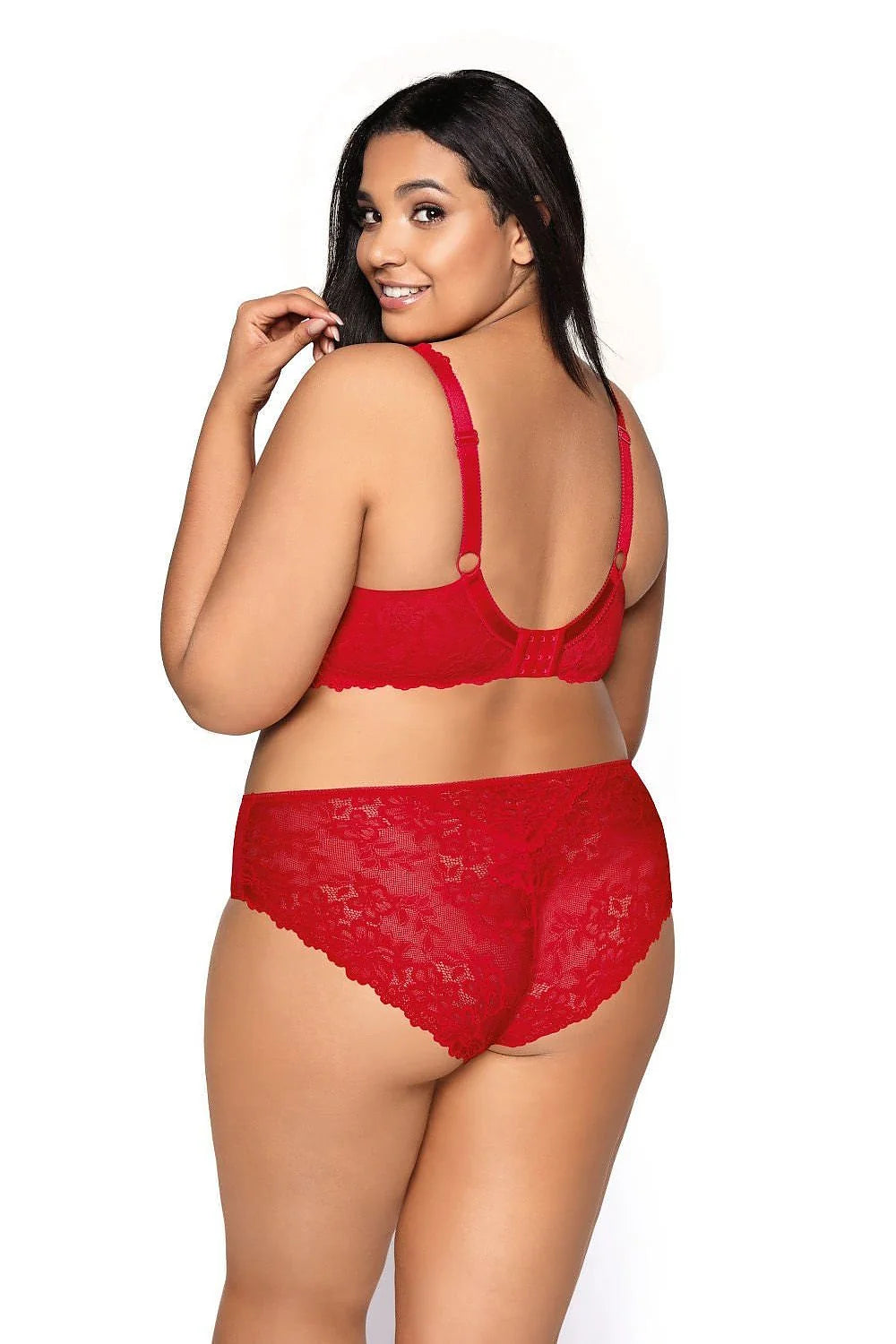 Culotte de lingerie sexy rouge microfibre dentelle floral motif noeud satin taille ajustable coupe classique échancrée élégante confortable femme