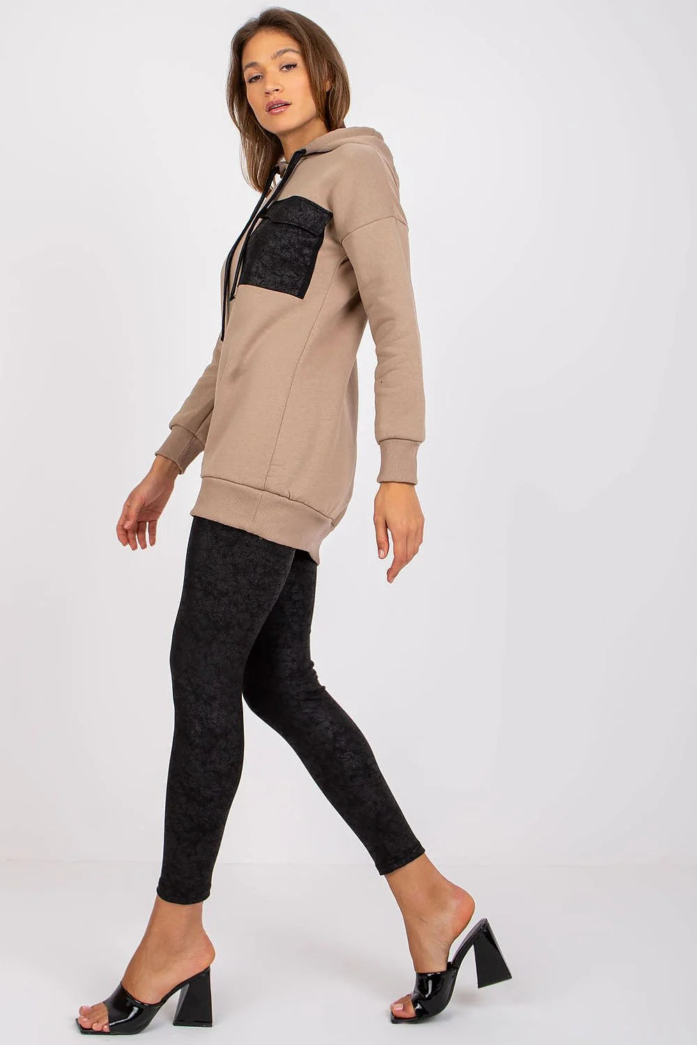 Ensemble de survêtement mode féminin sweat-shirt capuche leggings taille ajustée coton elasthanne polyester femme