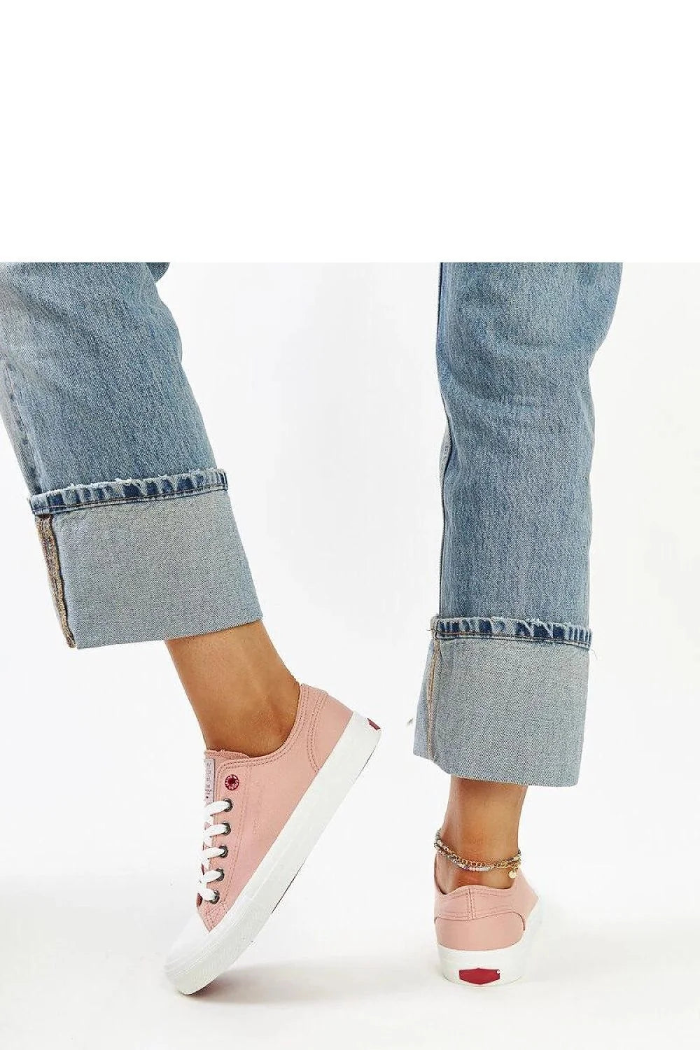 Sneakers basses pour femmes style décontracté rose pastel logo latéral et languette Adidas CROSS JEANS Baskets Solea