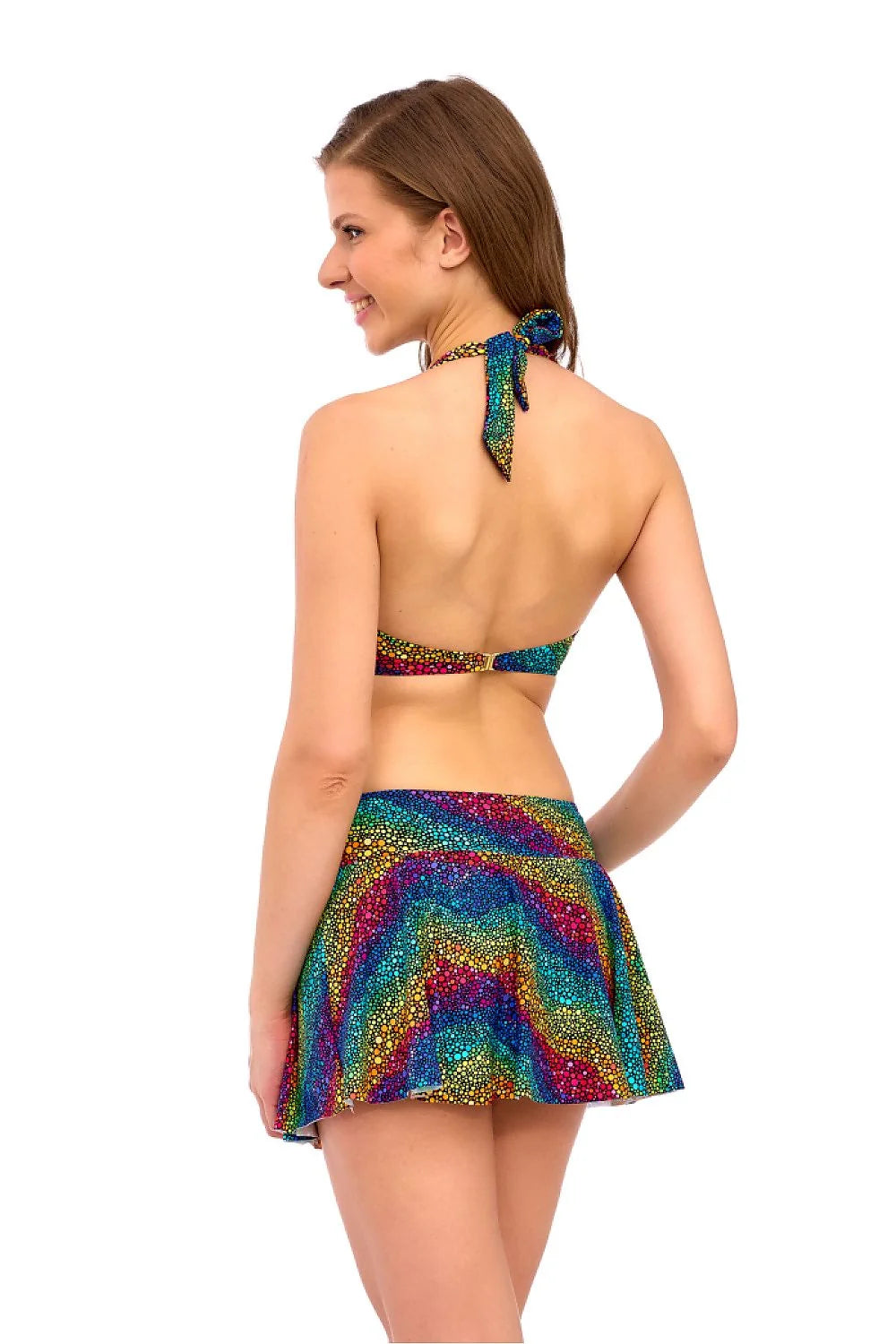 Robe de plage Lupo Line bikini jupe évasée multicolore plage piscine summerwear femme élasthanne polyamide taillehanche ajustable mini skirt