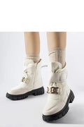 Bottes de neige Solea pour femmes style moderne élégant couleur beige cassé matériau synthétique détails dorés confort protection froid hiver