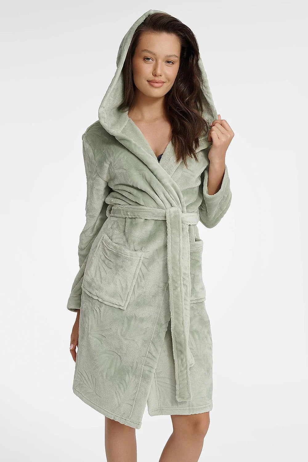 Peignoir Henderson robe de chambre femmes confort luxe matelassé manches longues capuche poches polyester 100%