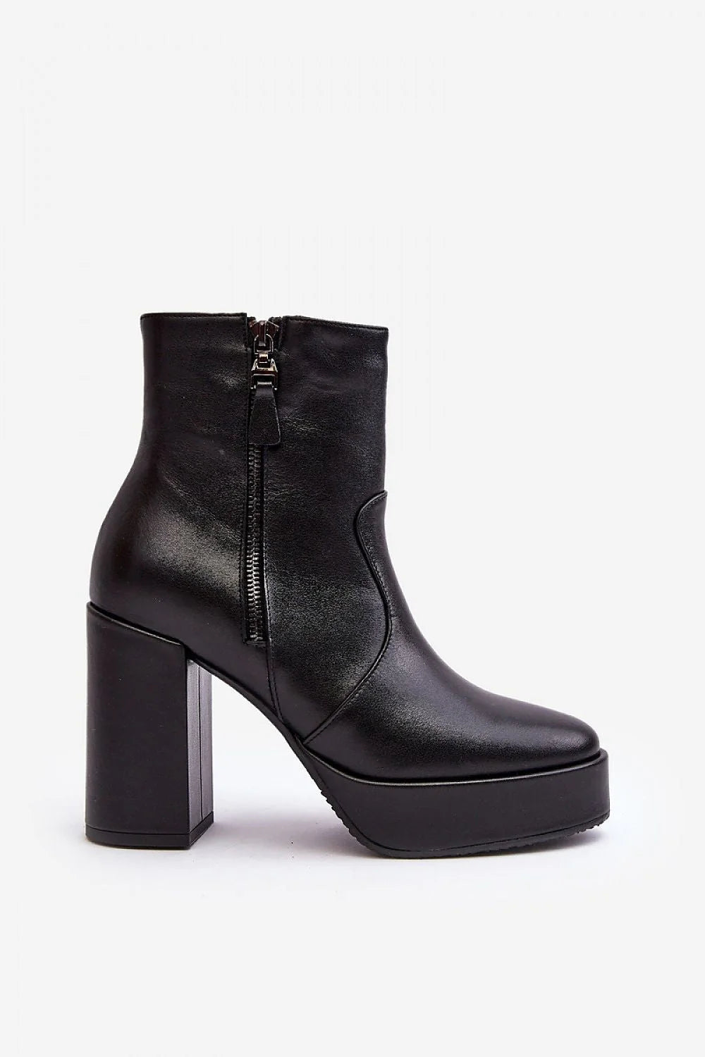 Bottes à talons aiguille en cuir noir lisse design audacieux modern style femme élégance talon renforcé plateforme confort