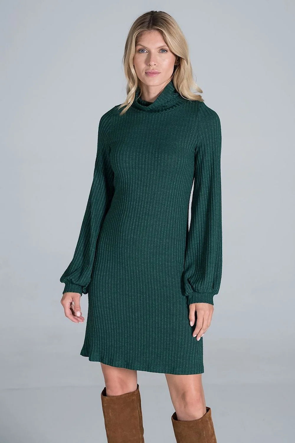 Robe bordeaux en maille côtelée élégante casual manches longues style chic pour femmes modernes