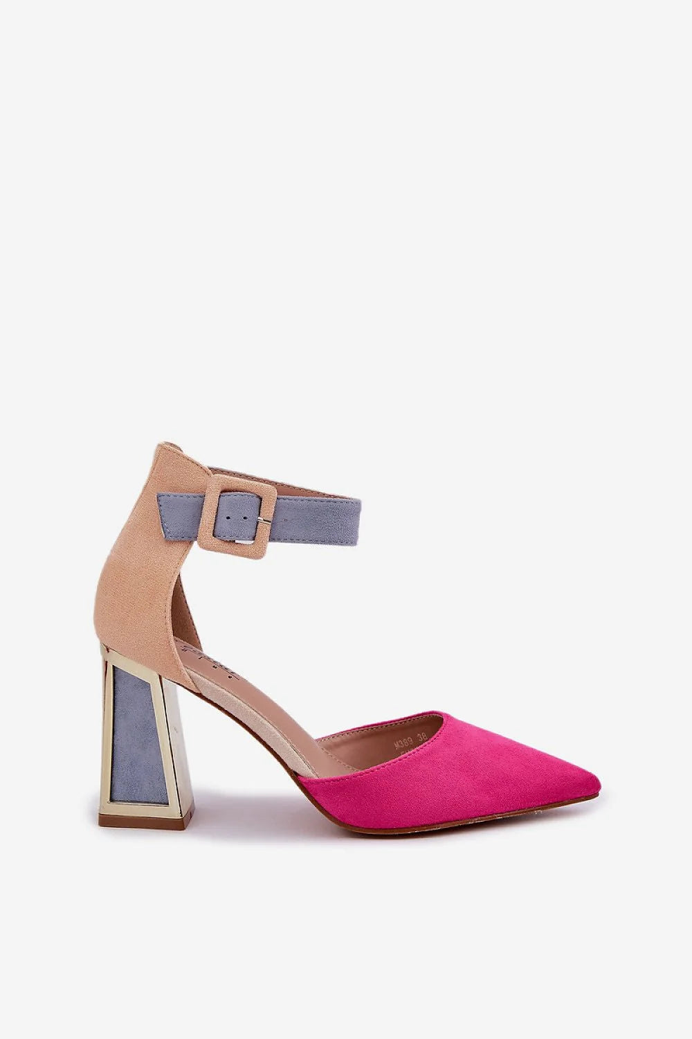 Sandales à talons stiletto pour femmes en daim écolo style audacieux talons dorés bout pointu bride ajustable occasion élégante