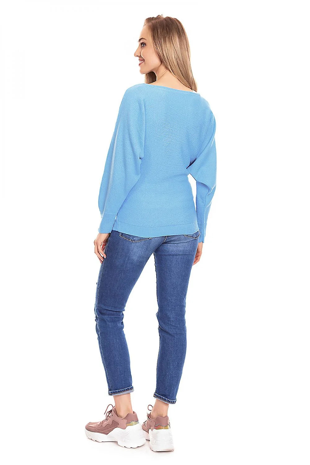 Chandail grossesse Pee Ka Boo ample oversize coupe kimono manches longues bleu ciel confort femmes enceintes