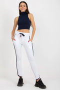 Ensemble survêtement femme crop-top ajusté et jogger pantalon contrastant coton élasthanne confort sportif