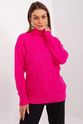 pull femme col roulé torsadé fuchsia rose oversize manches longues coupe décontractée maille douce chaude élégante polyvalente hivernale