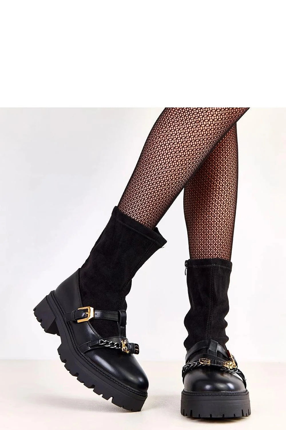 bottines femme suédine effet cuir écologique doublure chaude tige 20cm bout rond talon bloc 5cm plateforme basse semelle crantée