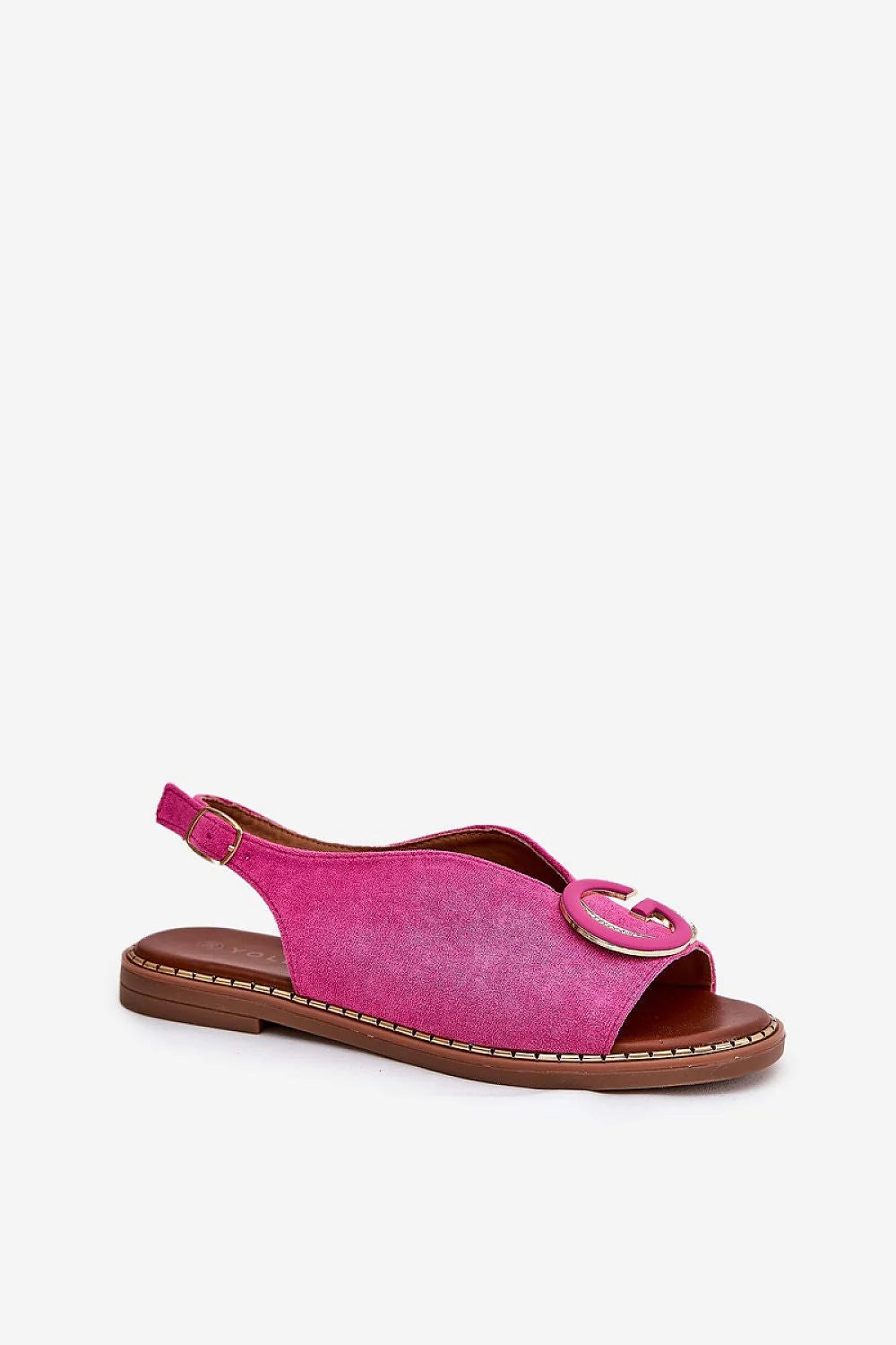Sandales féminines plates style audacieux décoration métal doré strass semelle Plantair cuir suédé éco-friendly