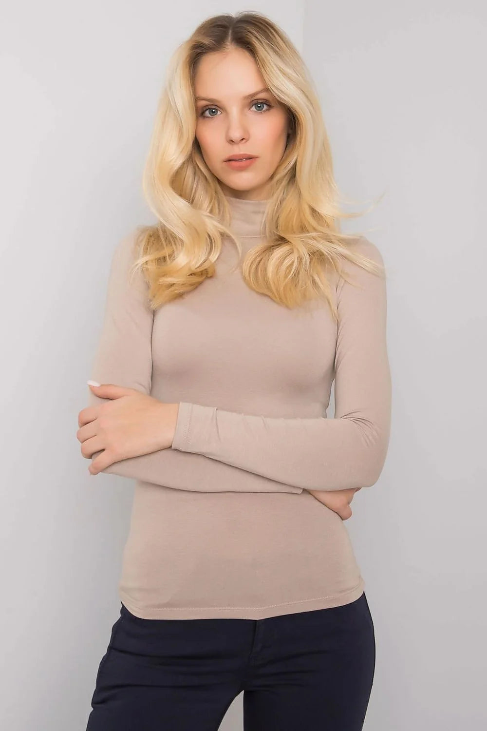 Col roulé Femme Minimaliste Moderne Manches Longues Élasthanne Viscose Taille Ajustable Look Élégant Polyvalent