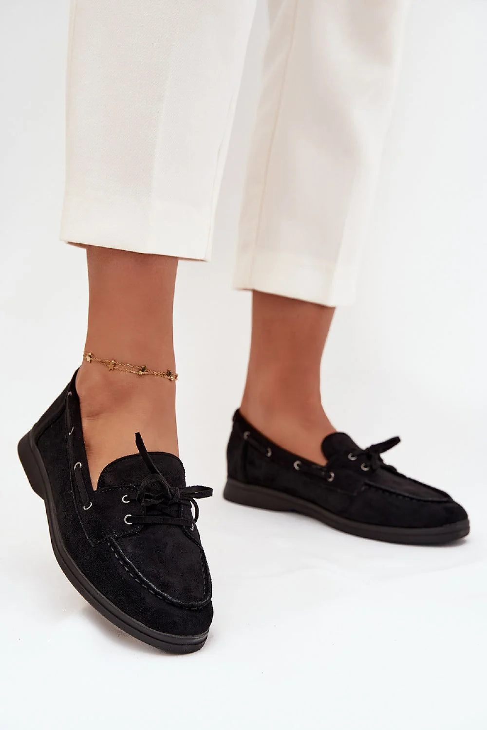 mocassins femme suédine douce confort quotidien semelle plate bout arrondi sangle avant tige élégant intemporel cuir écologique semelle intérieure synthétique