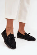 mocassins femme suédine douce confort quotidien semelle plate bout arrondi sangle avant tige élégant intemporel cuir écologique semelle intérieure synthétique