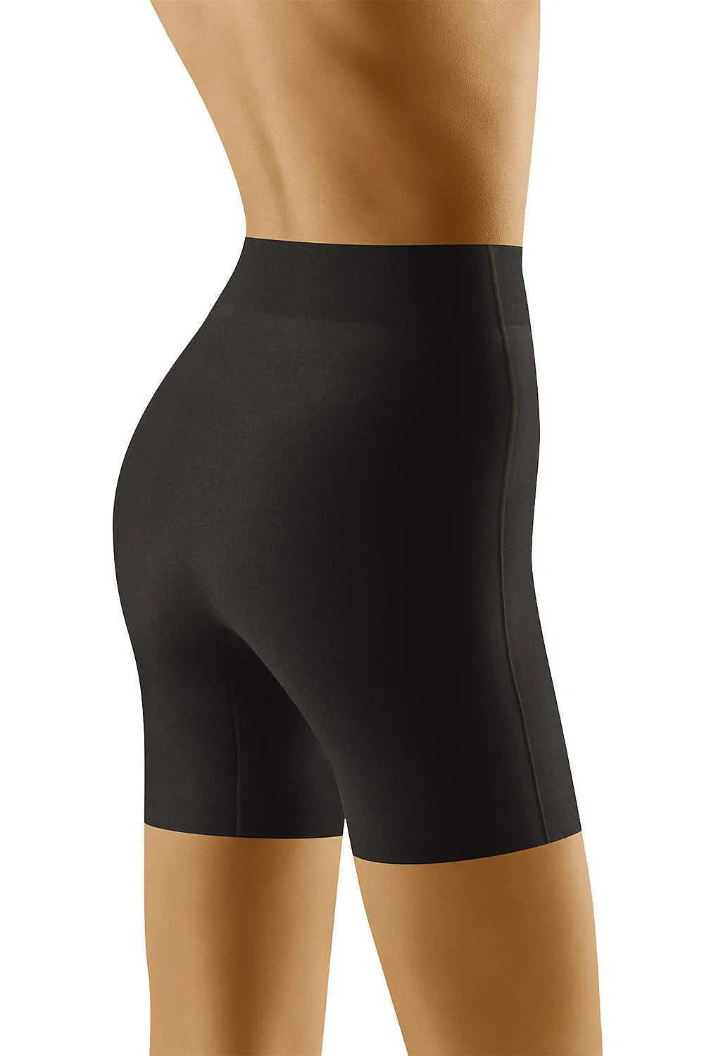 Shorty gainant microfibre noir invisible confortable et sculptant taille haute pour silhouette affinée élégante