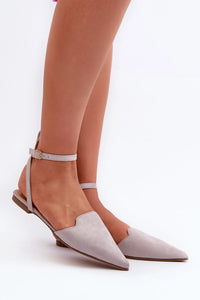Ballerines pour femmes en éco-suède design moderne boucle ajustable talons bas confortables pour occasions quotidiennes ou spéciales