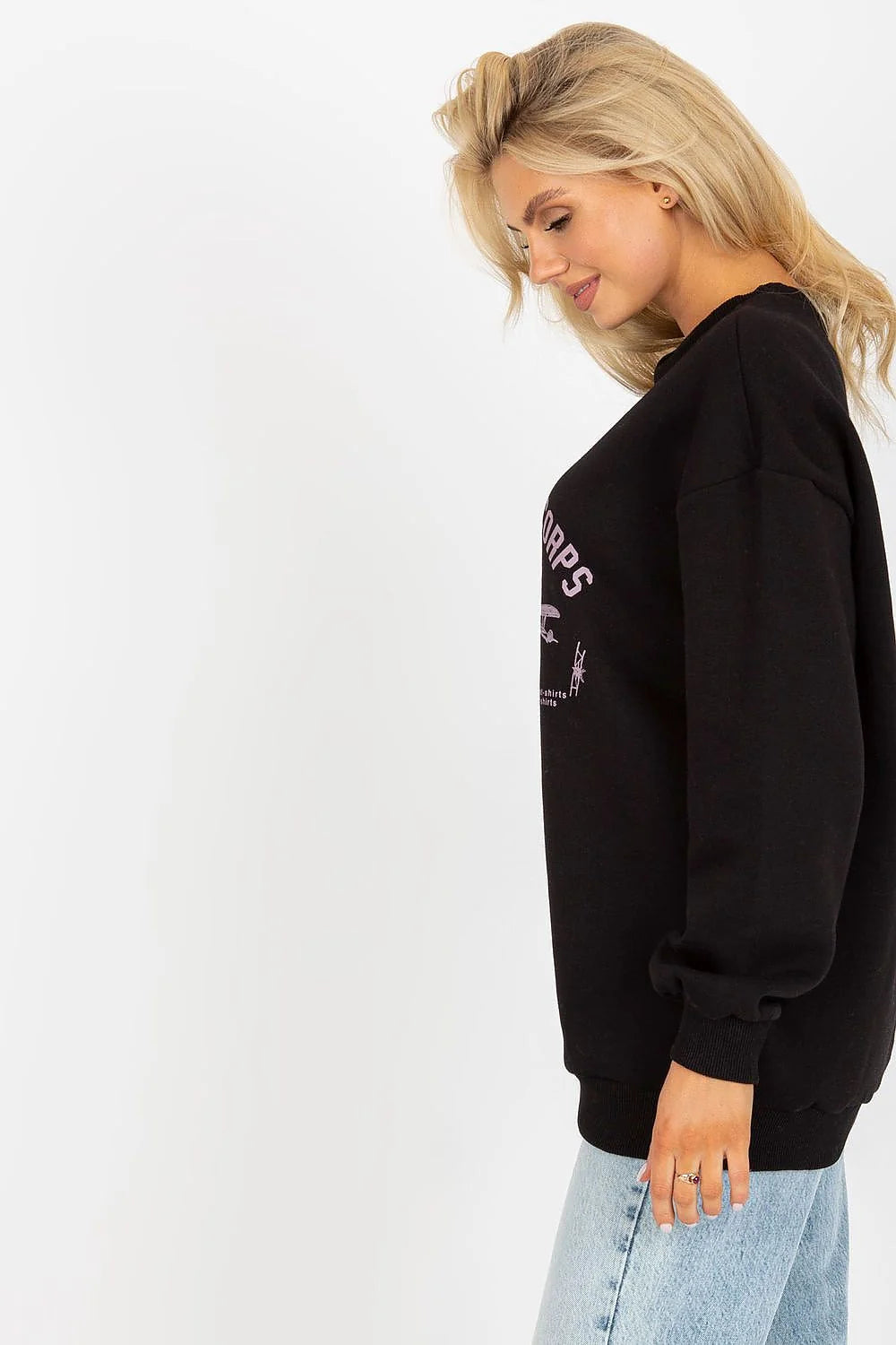 Sweatshirt Fancy pour femme, style casual, couleur bordeaux, impression vintage, coton 65% élasthanne 35%
