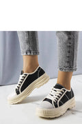 Baskets mode urbaine pour femmes, confort et style, plateforme écrue et tige noire, cuir et textile, occasion quotidienne et nocturne