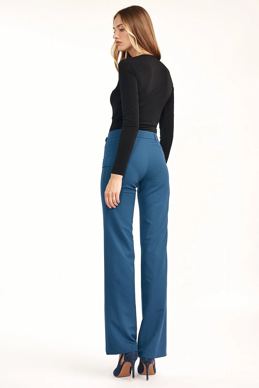 Pantalon femme taille haute rouge corail jambes larges chic élégant bureau confort tendance