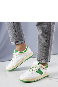 Chaussures de sport pour femmes style décontracté design contemporain semelle verte caoutchouc durable lacets beige respirabilité perforations