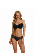 Ensemble de lingerie féminine noire dentelle floral soutien-gorge balconnet culotte échancrée bretelles réglables matelas rembourré