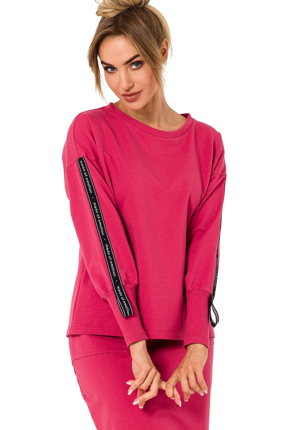 Ensemble pull et jupe femme verte vive manches longues style sportif coton élasthanne