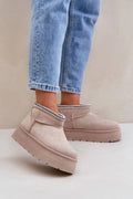 Bottes de neige pour femmes élégantes suédine écologique doublure douce plateforme confort froid broderie subtile hiver quotidien