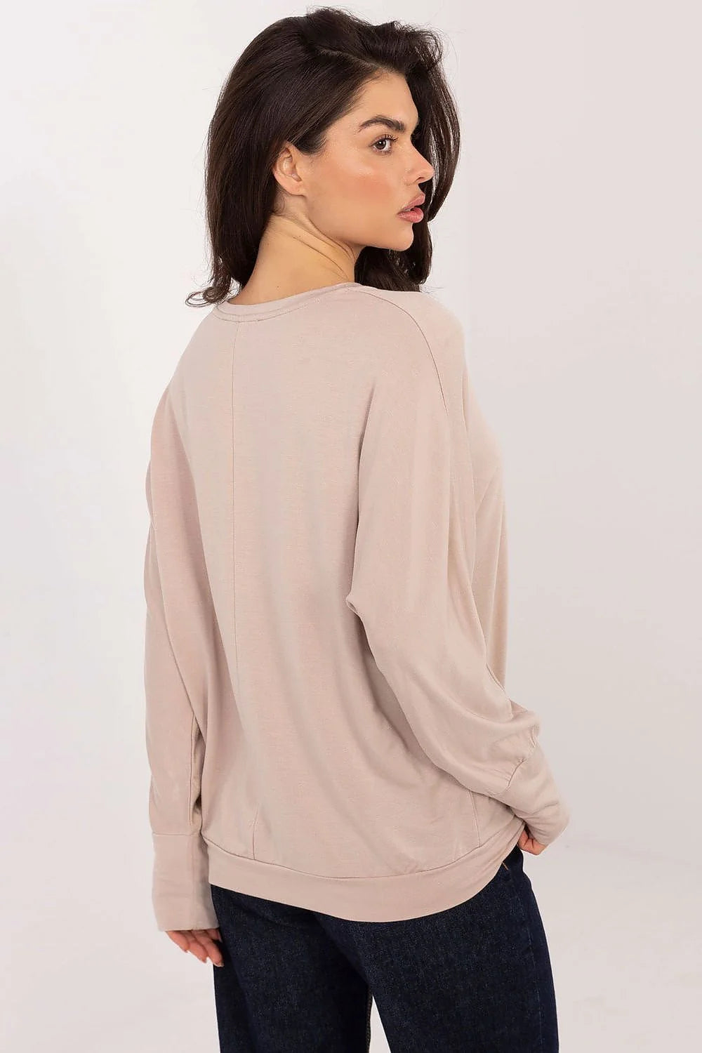 chemisier femme décontracté modal élasthanne micro doux respirant coupe ample manches longues encolure ronde tombé fluide patch discret minimaliste