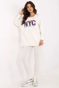 Ensemble femme sweatshirt NYC leggings high waist coton polyester élasthanne confort urban style occasion quotidienne sport chic