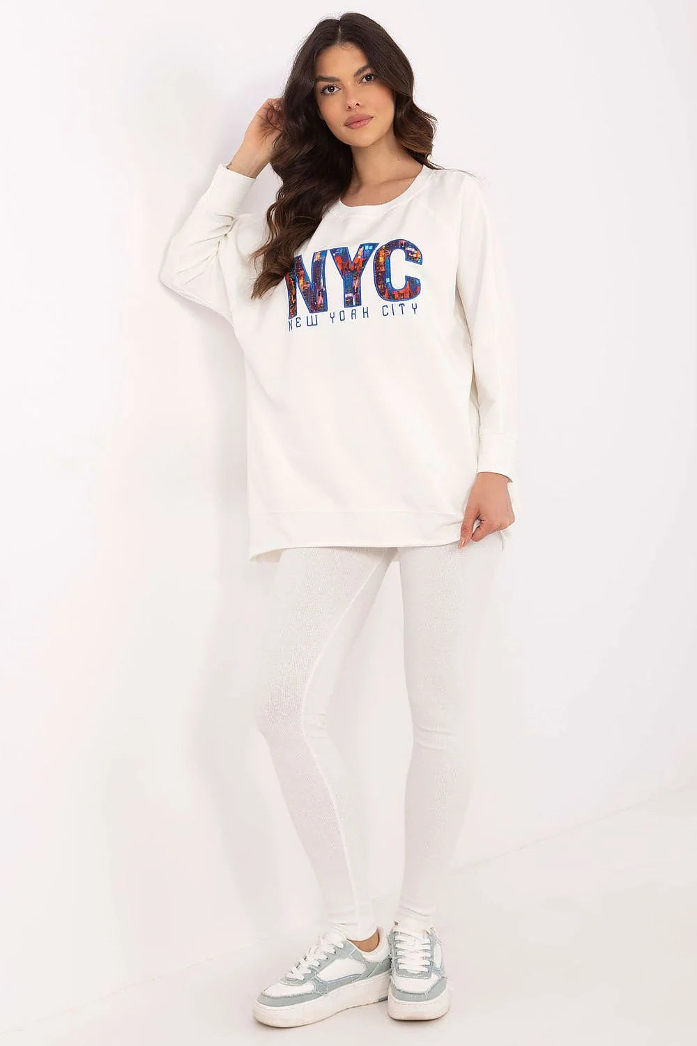 Ensemble femme sweatshirt NYC leggings high waist coton polyester élasthanne confort urban style occasion quotidienne sport chic