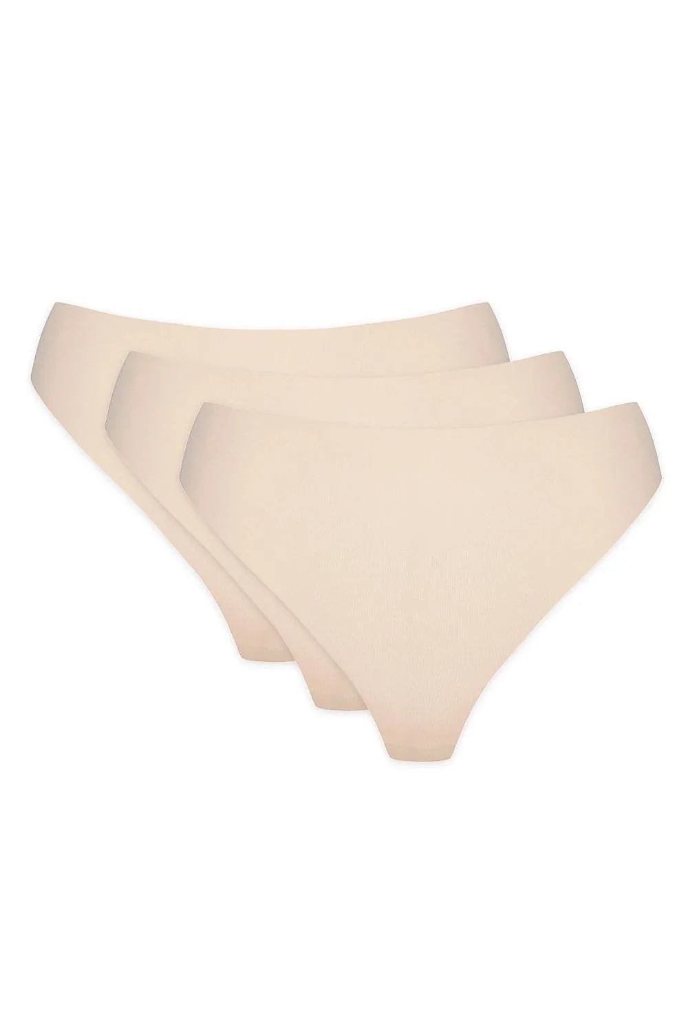 lot trois strings bikini taillebasse microfibre beige chair sans couture bords découpés laser invisible extensible respirant confortable entrejambe coton quotidien